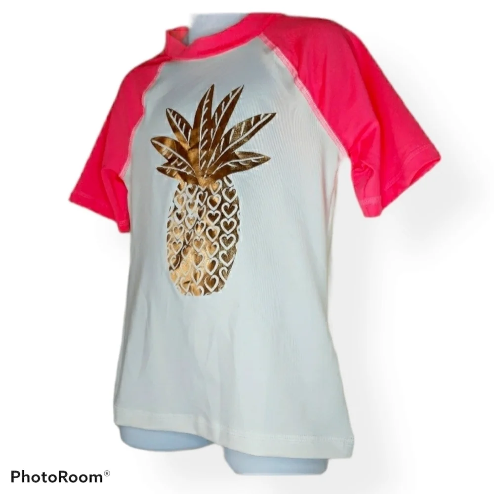 Cat & Jack Girls Pineapple 50+ SPF Swim Shirt